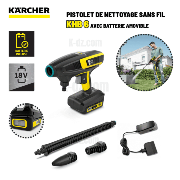 Pistolet de nettoyage sans fil KARCHER KHB 6 (avec batterie amovible)