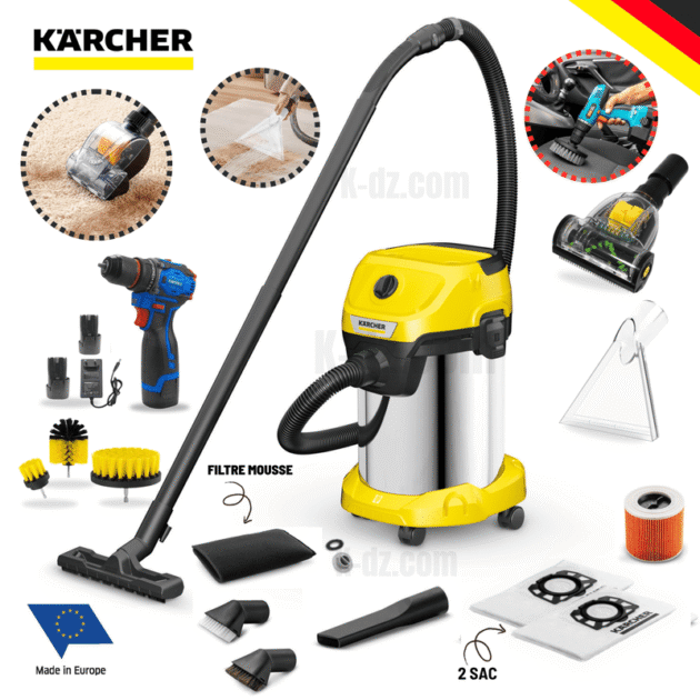 KARCHER Aspirateur eau et poussières WD 3 S V-19/4/20 Suc. Br. Kit LIFTING MAX
