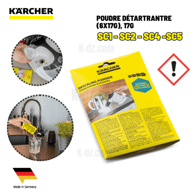 Poudre détartrantre (6x17g), 17g KARCHER SC1 SC2 SC4 SC5