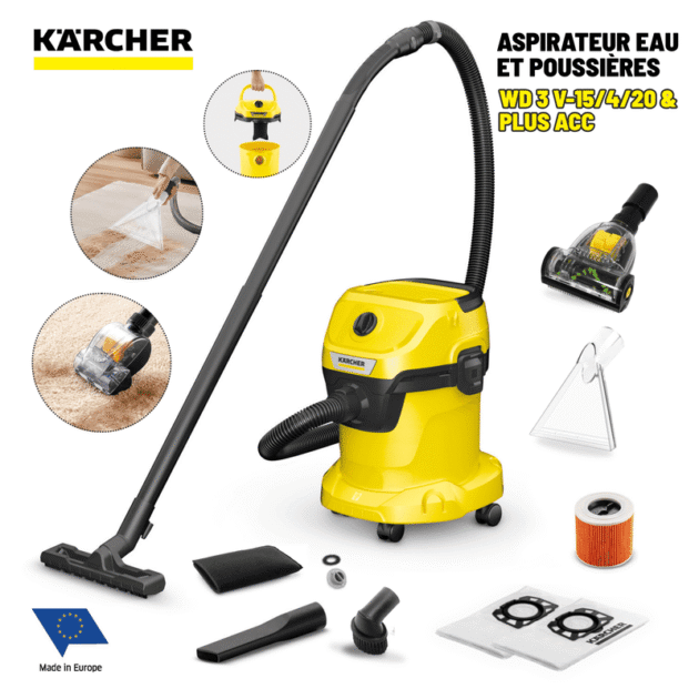 KARCHER Aspirateur eau et poussières WD 3 V-15/4/20 PLUS ACC