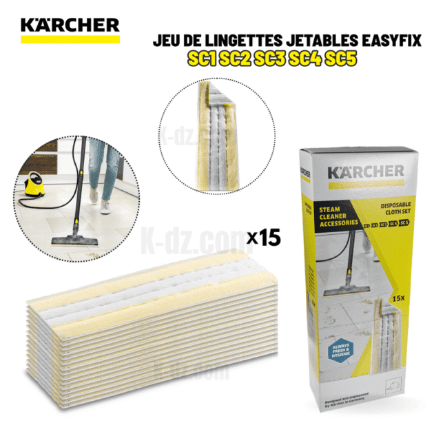 Jeu de lingettes jetables KARCHER EasyFix sc1 sc2 sc3 sc4 sc5