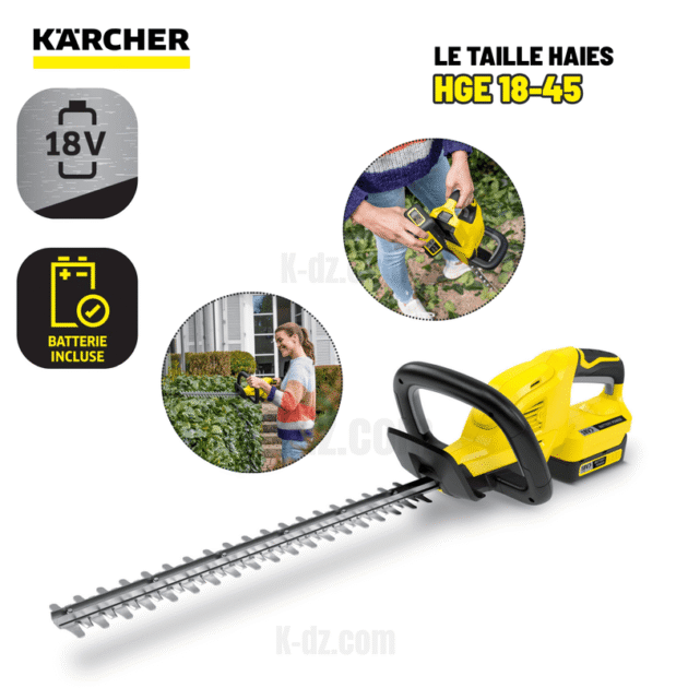 Taille-haies sans fil KARCHER HGE 18-45 (avec batterie)
